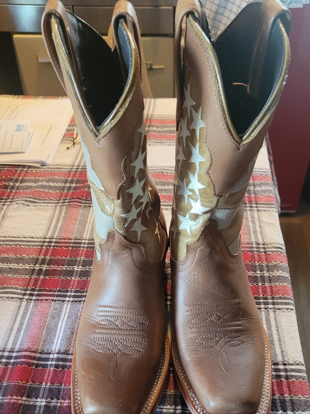 J.B. Dillon Tan Leather Embossed Logo Sole